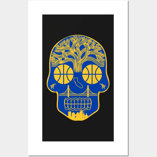 Golden State Sugar Skull Wall Art by StickyHenderson